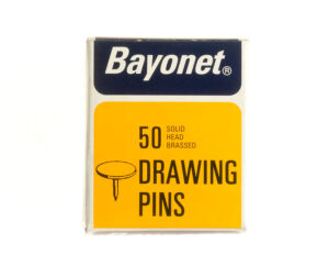 BOx of 50 BRASSED PINS BAYONET SOLID HEAD