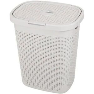 RATTAN LAUNDRY BASKET LIGHT GREY