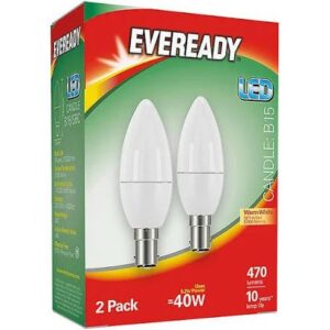 LED Candle 470 Lumen B15 Warm White x 2