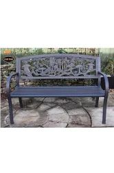 STEEL FRAMED CAST IRON BENCH ASSORTED