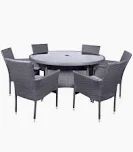 Malaga 6 Seat Dining Set + Cushions 150 MAL150STK-WS