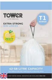 Kitchen Drawstring Bin Liner 60L x 10 H BDS02