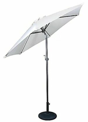 Aluminium Parasol + Crank  Tilt Ivory 2.25m